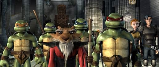 Left to right
Michelangelo, Donatello, Splinter, Leonardo, Raphael, April O'Neil and Casey Jones - 2007 Movie Teenage Mutant Ninja Turtles