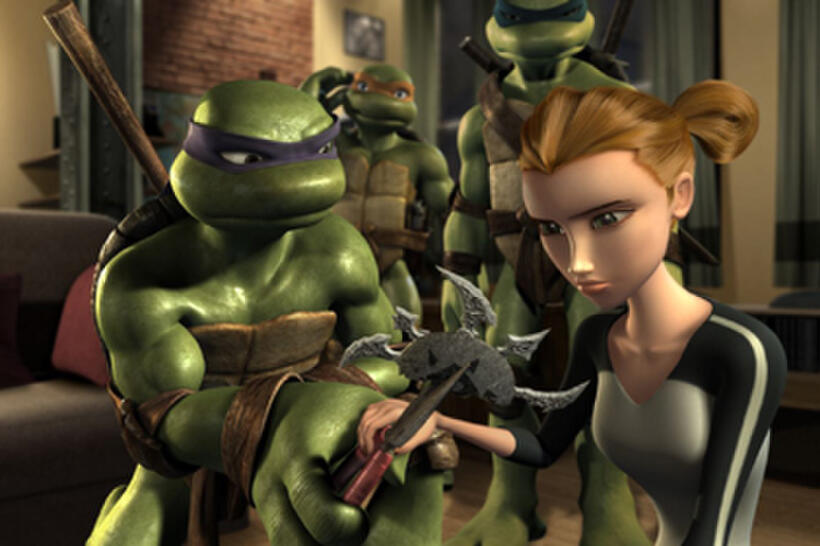 Donatello, Michelangelo, Leonardo and April - 2007 Movie Teenage Mutant Ninja Turtles