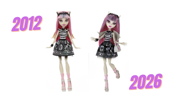 Monster high doll creeproduction comparison of Rochelle goyle