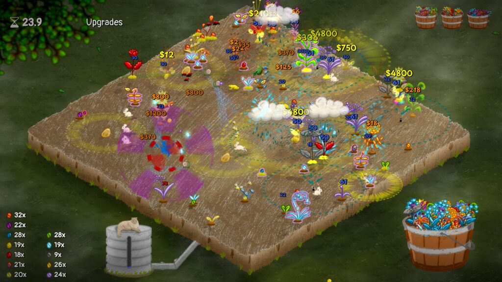 Petal by Petal - a soil plot with lots of colourful plants and numbers popping on the screen