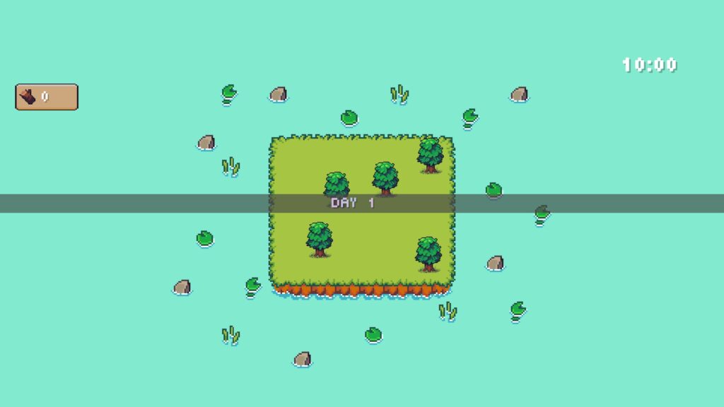 Tiny Biomes Cozy Idle - Day one on a sparce island with five trees
