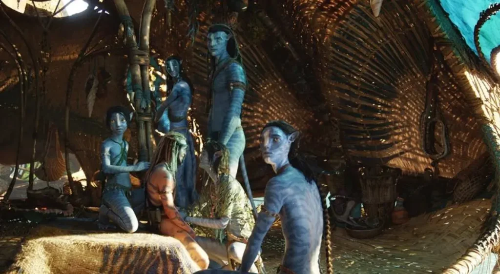 The Sully Mauri, left to rigth
Tuk, Spider, Neytiri, Kiri, Jake and Lo'ak - Avatar  Fire and Ash