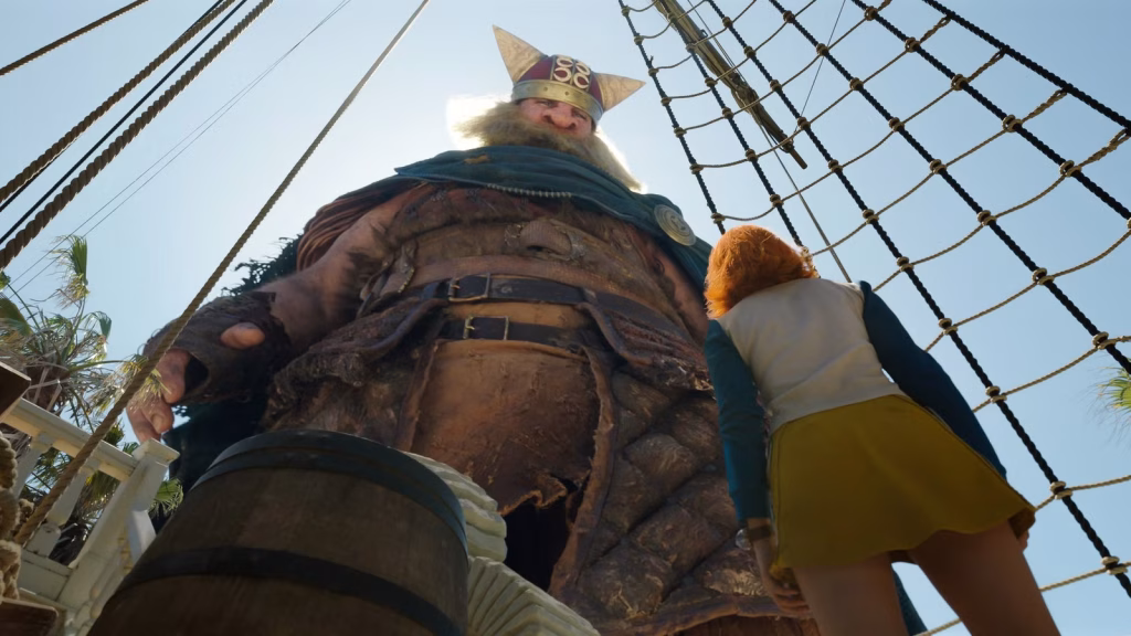 Nami and Usopp meet a giant named Brogy in Little Garden - One Piece Season 2