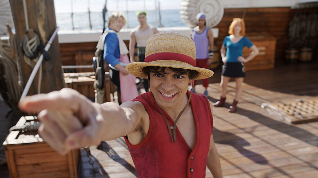 Monkey D. Luffy setting sails towards the Grand Line with his crew - One Piece Season 2