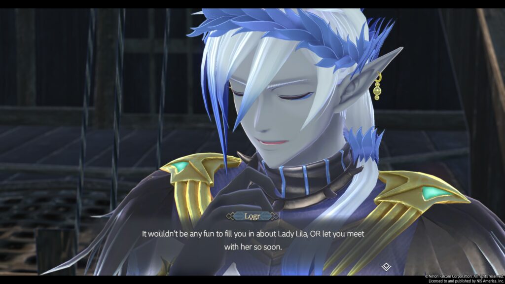 Ys X: Proud Nordics - a close up shot of one of the grieger generals mid dialogue