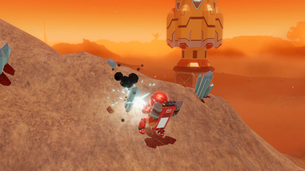 Blossom: The Seed of Life - Blossom mines a resource with the base in the background