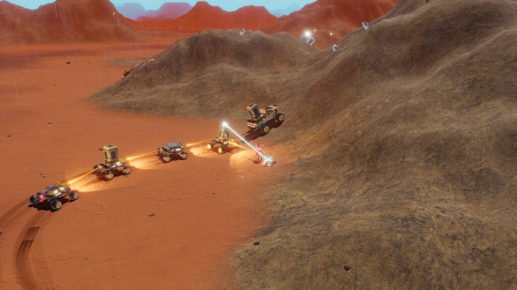 Blossom: The Seed of Life - The Rover uses its in-built mining laser to mine resources.