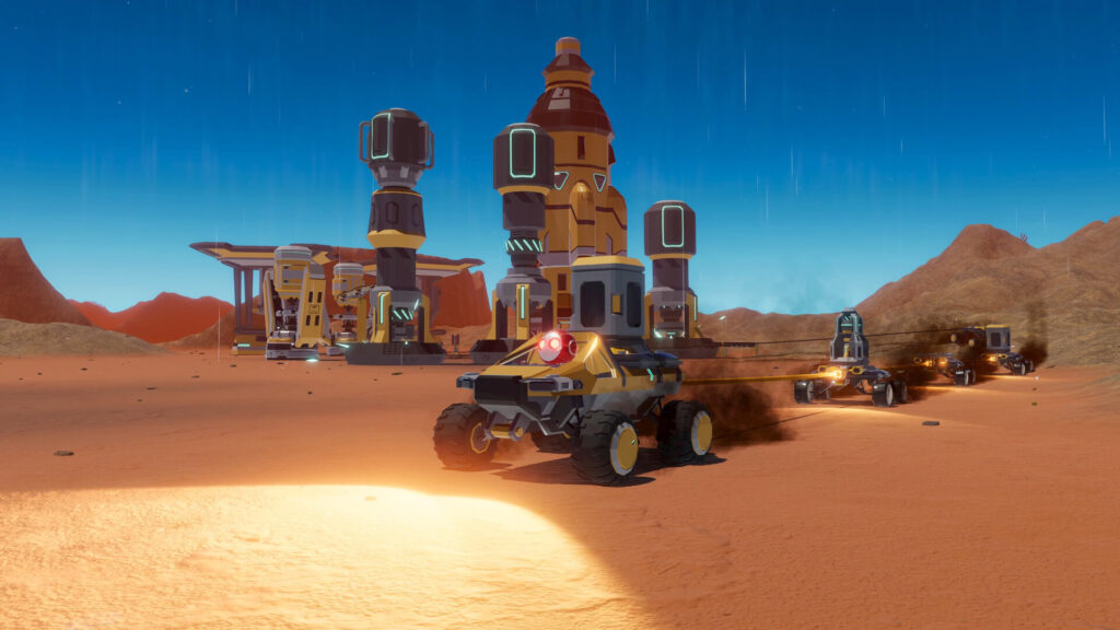 Blossom: The Seed of Life - Blossom drives off in the Rover with the base in the background. 