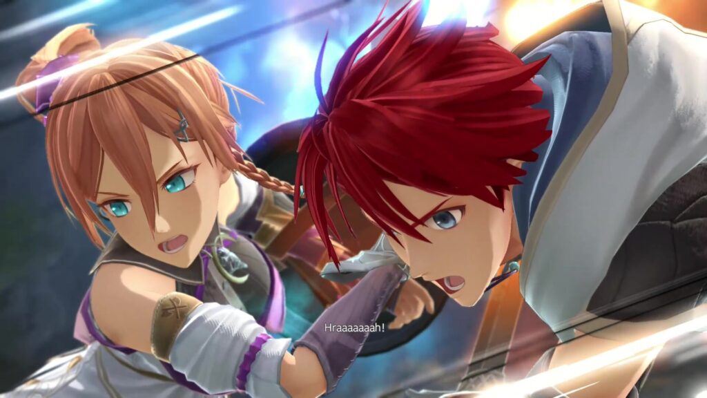 Ys X: Proud Nordics - Adol and Karja mid action sequence about to land an epic hit