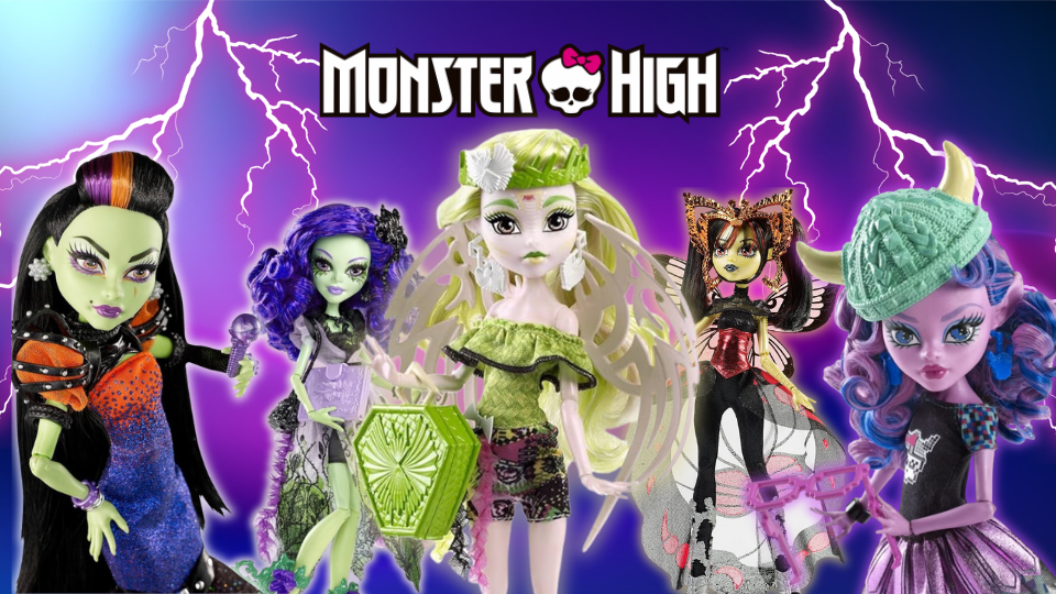 monster high dolls that are rare shown in this image.