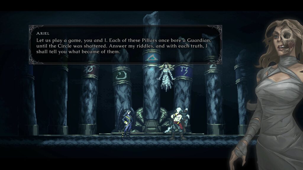 Legacy of Kain: Ascendance - Ariel speaks with Kain and Elaleth at the broken pillars