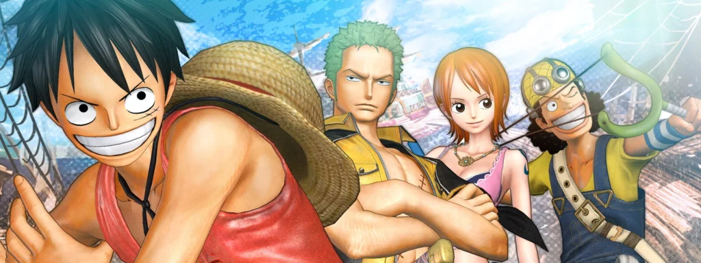 Left to right
Luffy, Zoro, Nami and Usopp - One Piece: Pirate Warriors