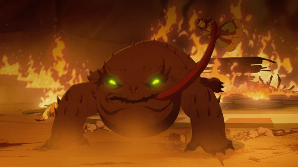 The devil toad holding a child hostage - The Mighty Nein