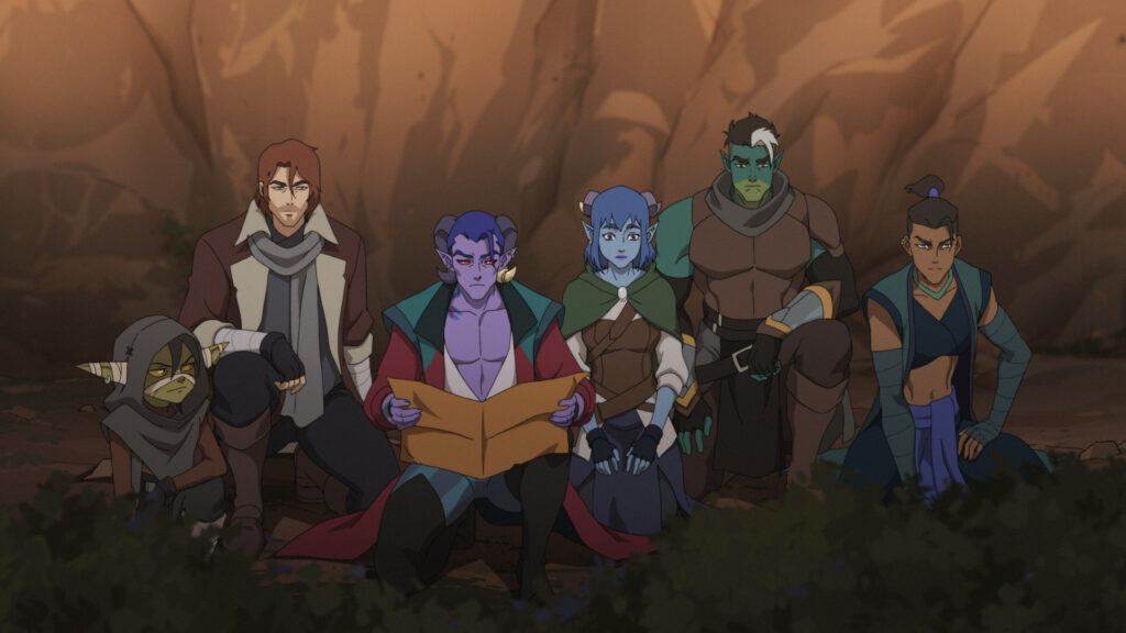 The Mighty Nein, left to right
Nott, Caleb, Molly, Jester, Fjord and Beau - The Mighty Nein