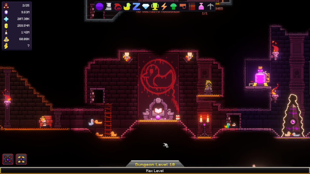All Hail The Orb - a 2d pixel screen with an alter for summoning cultists