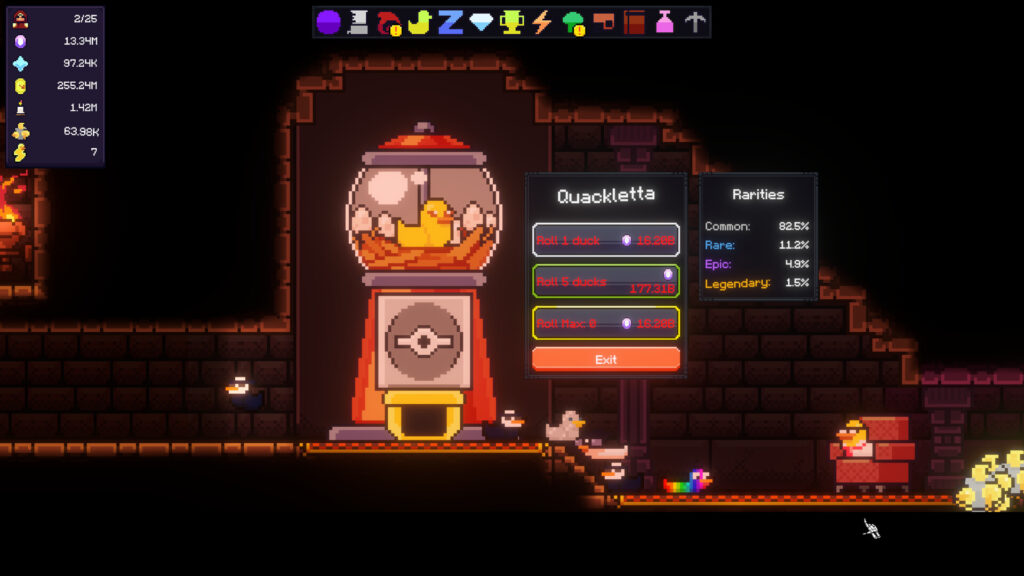 All Hail The Orb - an orange themed area with a duck gacha machine