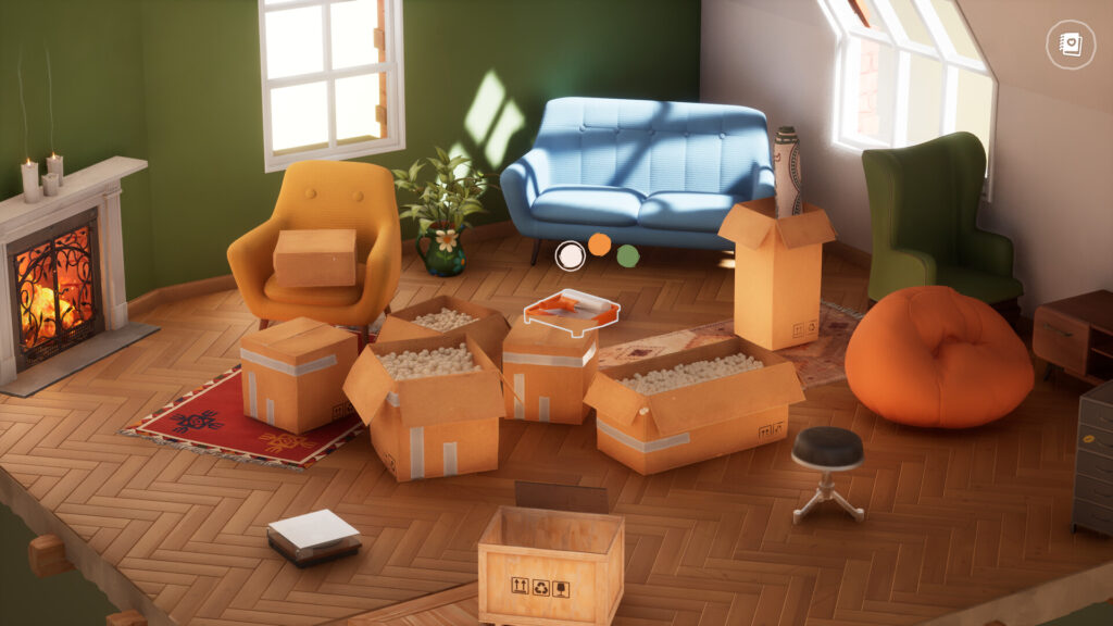Hozy - a romm filled with lots of unopened packing boxes