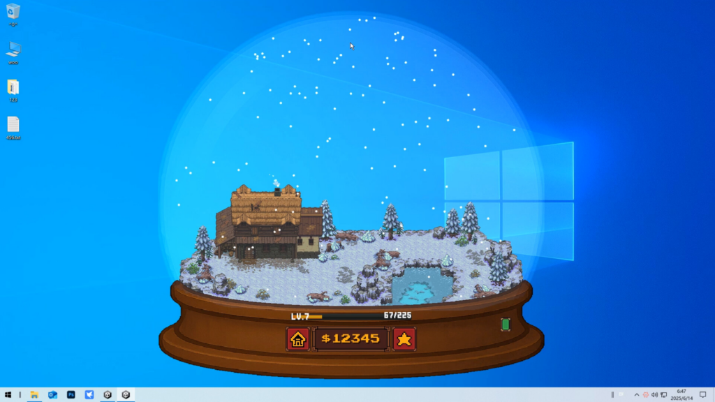 The Dream Globe - your globe in winter on a desk top display