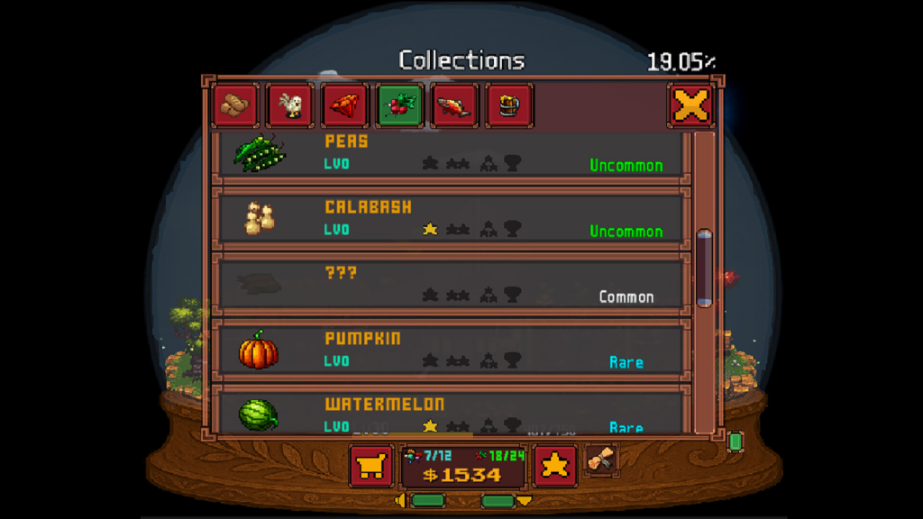 The Dream Globe - the collections menu
