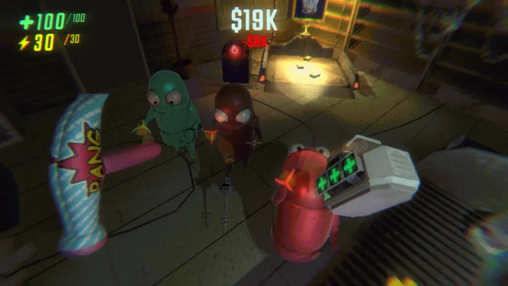 In the shop between levels, you and your friends can buy different upgrades and weapons - R.E.P.O.