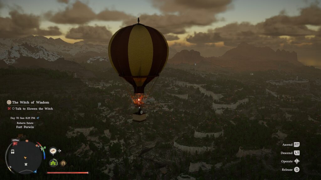 Crimson Desert - Flying over Pywell in a hot air ballon