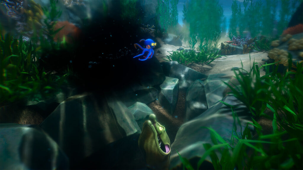 Squirt ink to hide from enemies to avoid getting spotted - Darwin’s Paradox!