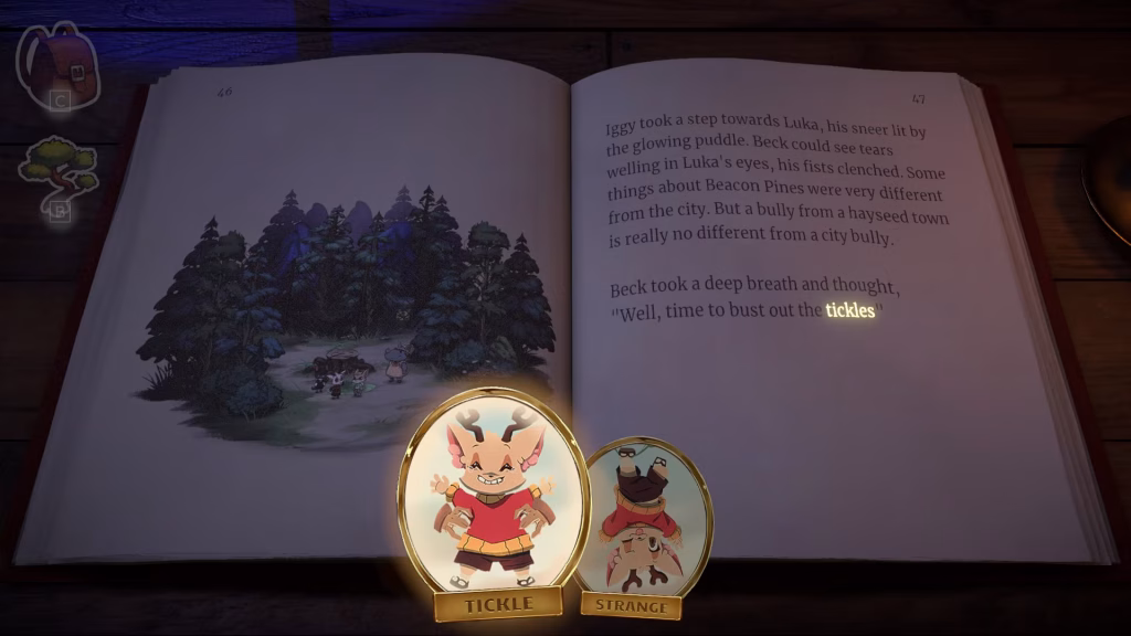 As you earn and discover charms, you can use these charms to chose the direction of the storyline - and yes, you can go back and use a different charm - Beacon Pines