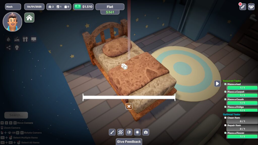 Dearbnb - a mini game where you clea a dirty bed
