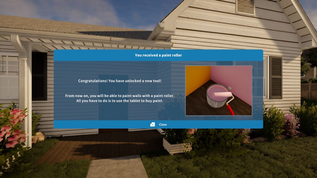  House Flipper Remastered Collection - tutorial pop up for painting
