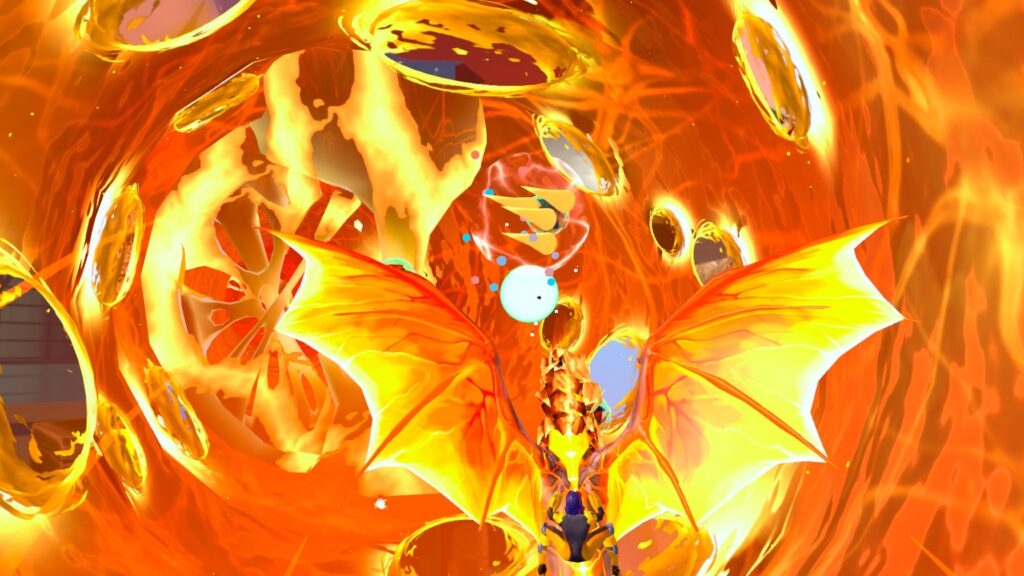 The Phoenix Gene : the phoenic flying through a lava tunnel