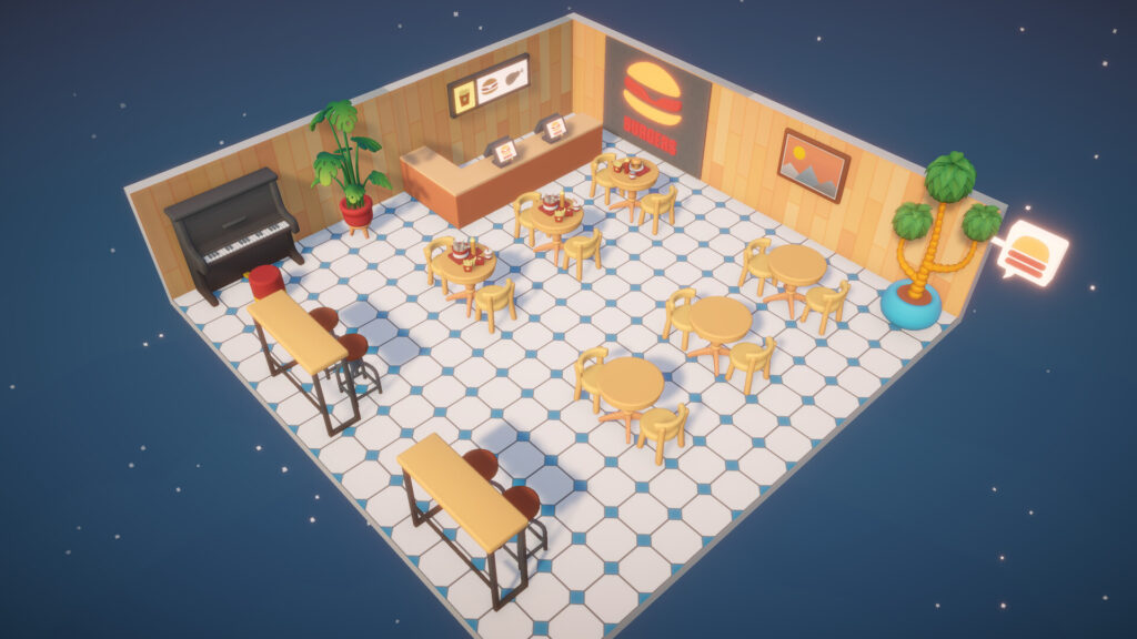 Dearbnb - a burger restaurant with a pine wood theme