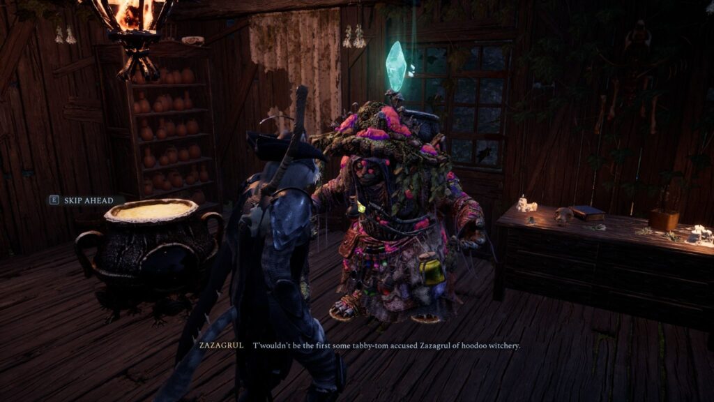 Kristala- Speaking to an npc who appears to be covered in clothing with pink crystals