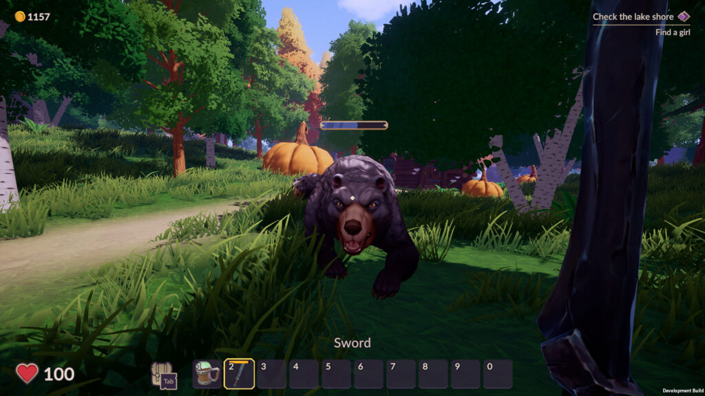 Ale & Tale Tavern - a bear runs at the player