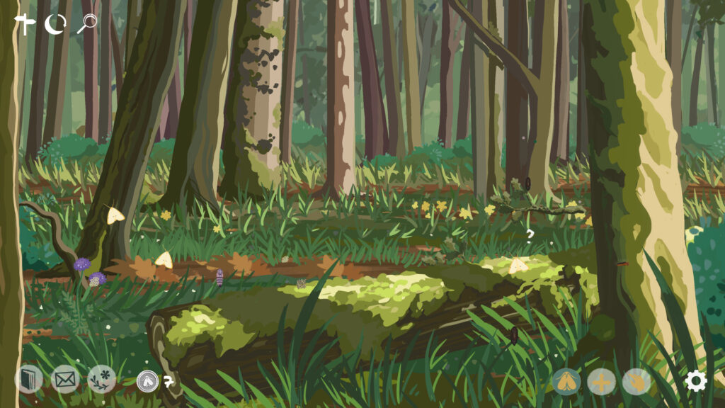 Mothkeep - a lush forest landscape with hidden moths to uncover