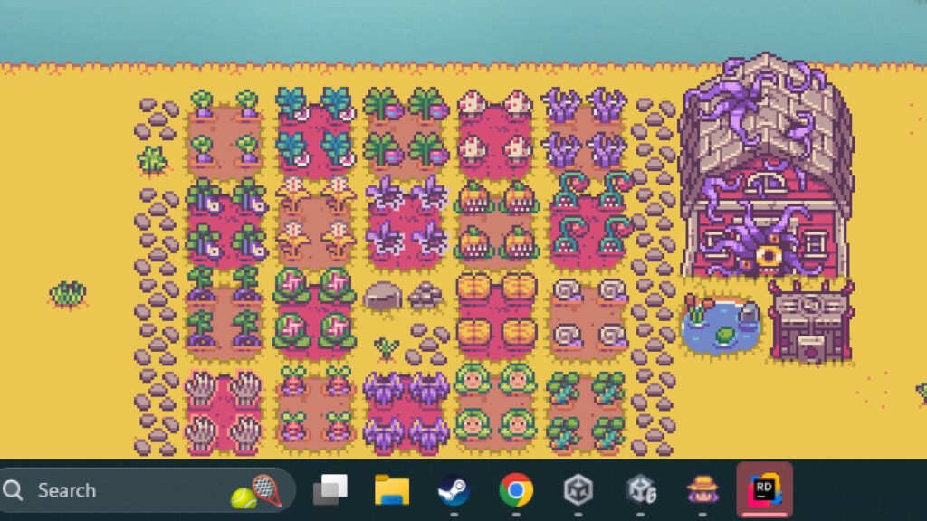 Petunia’s Purgatory - a close up look at the different plants and some decorations