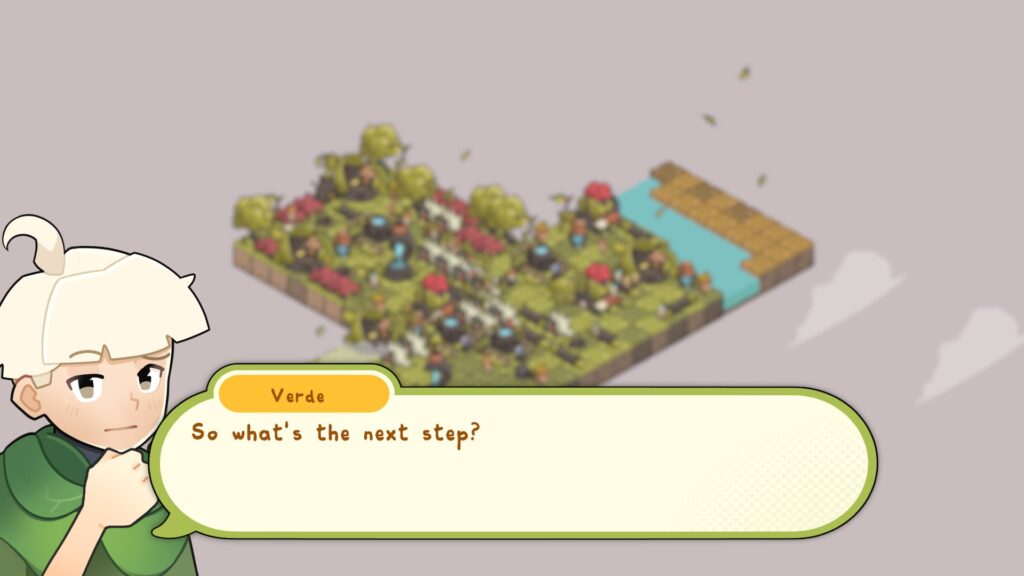 A visual novel style message asked "so whats the next step?