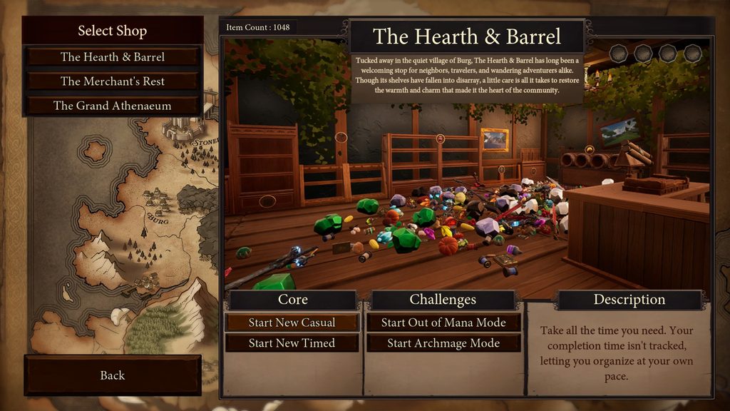In the menu, you get to chose how you want to play - Shelves and Sorcery