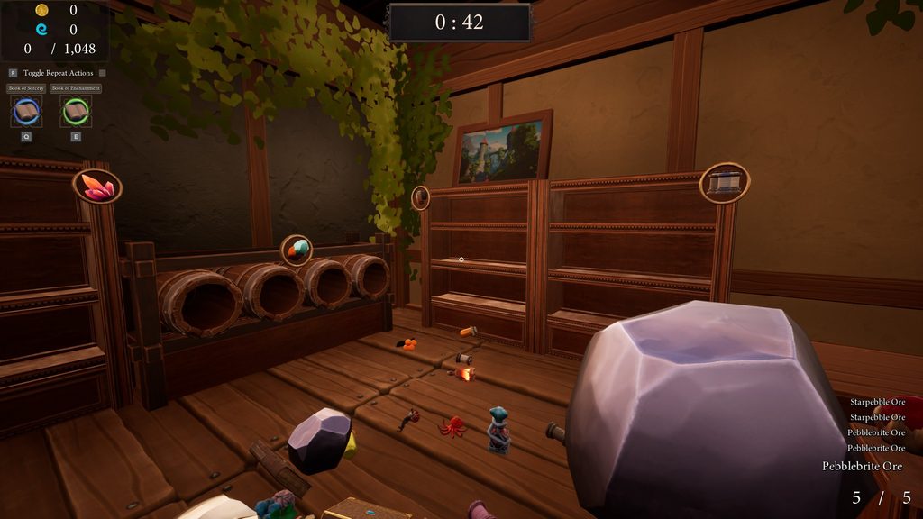 Collect rocks, crystals and other stuff - Shelves and Sorcery