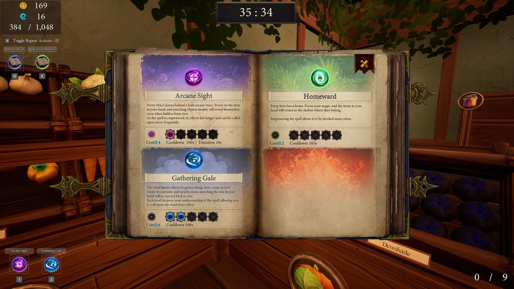 This book gives you the option to buy powerups to use as you play - Shelves and Sorcery