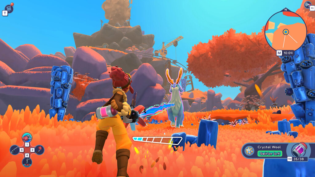 Lous Lagoon as the character uses the swirler tool on a deer like creature