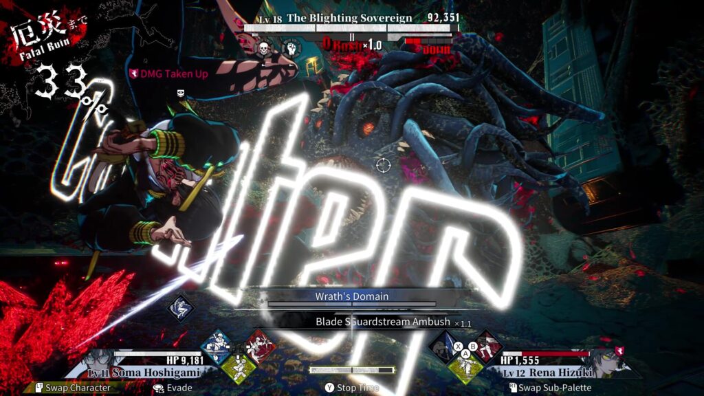 qliphah in providences shadow - during a battle, rena is pulling off an counter, with the word counter showing up in the air