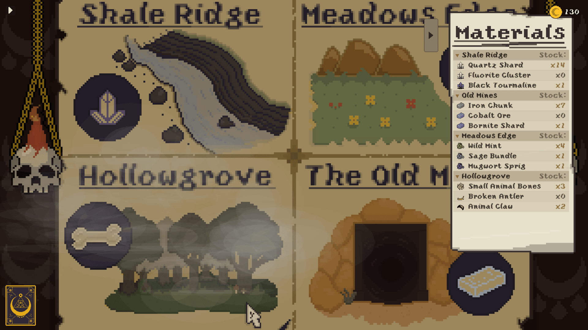 Different places have different materials to use for crafting - The Totemist 