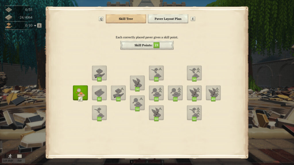 the skill tree in paver tidy up together
