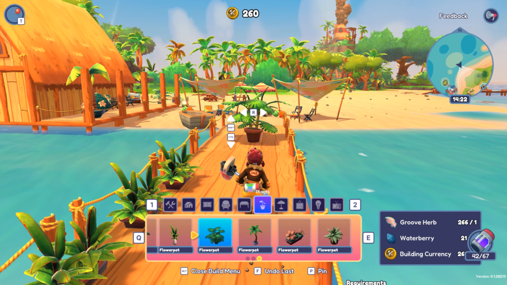A look at the Lou's Lagoon crafting menu