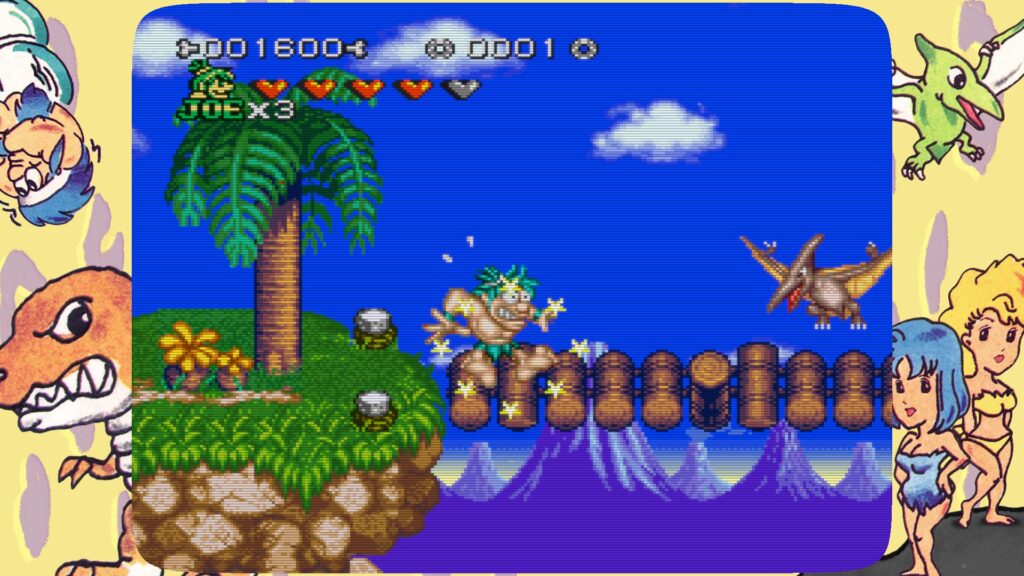  Joe & Mac 3 gameplay as the avatar has been dazed by a dinosaur