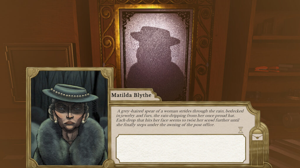 Matilda Blythe, a customer, appears at the customer service window