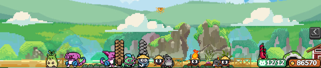 lots of winmon on the gamescreen with soot sprites managing produce
